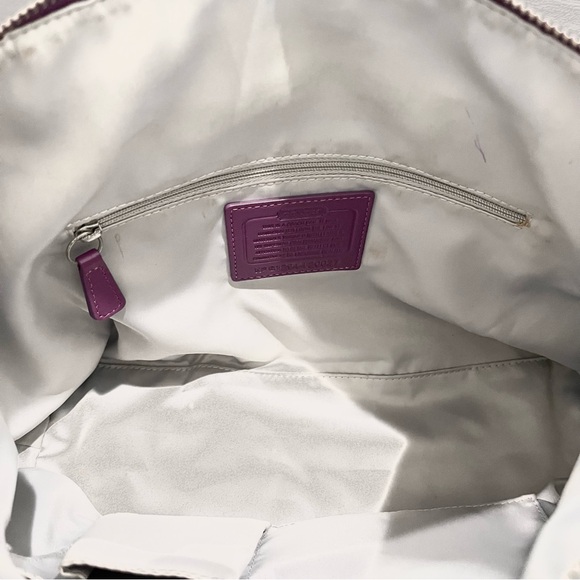 Coach Ashley Dotted Op Art Satchel Convertible Shoulder Bag Berry 20027 EUC - Picture 10 of 13